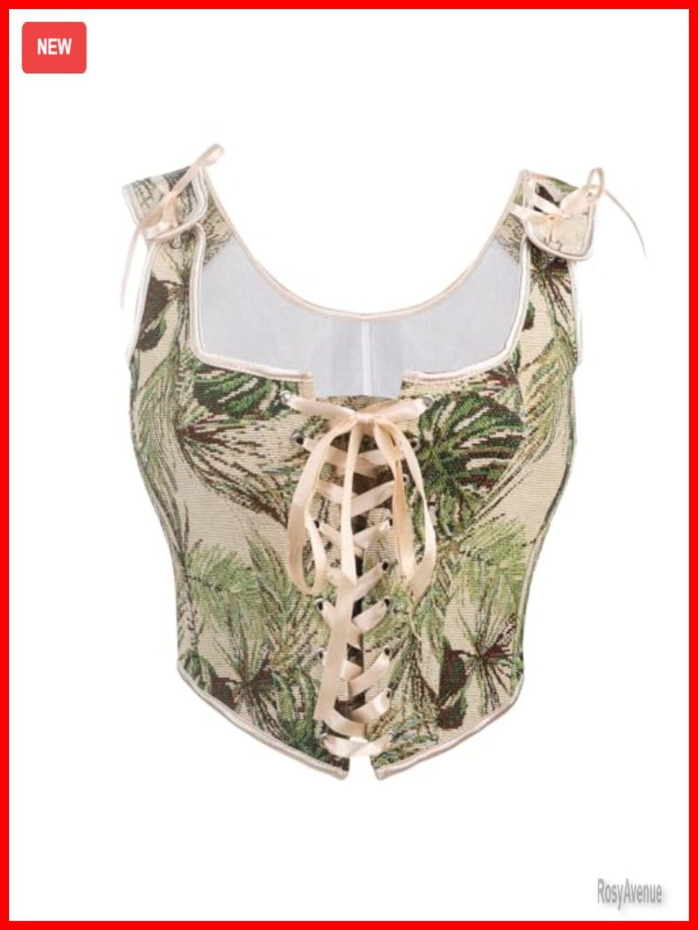 Women's Renaissance Corset Bustier Top Floral Lace Up Underbust Fairycore